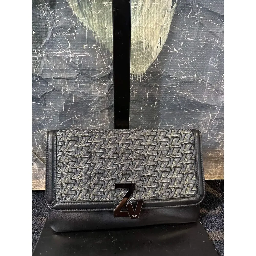 New Zadig & Voltaire Logo Crossbody Bag Leather Black Silver Hardware_8